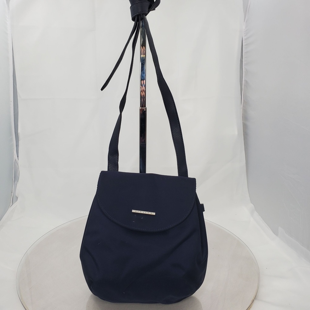 Rare Vintage 90s Kipling City Sleek Navy Blue Nylon Smal Crossbody Organizer Bag